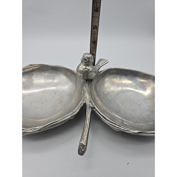Mariposa Bird & Branch Metal Double Serving  Bowl Nests - Picture 10 of 11